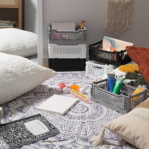 Miniatura 8 de Simplify Caja de almacenamiento plegable de 15 LT  Grande  Plegable  Apilable  Papelera de plástico  Organización del hogar  Dormitorio  Oficina