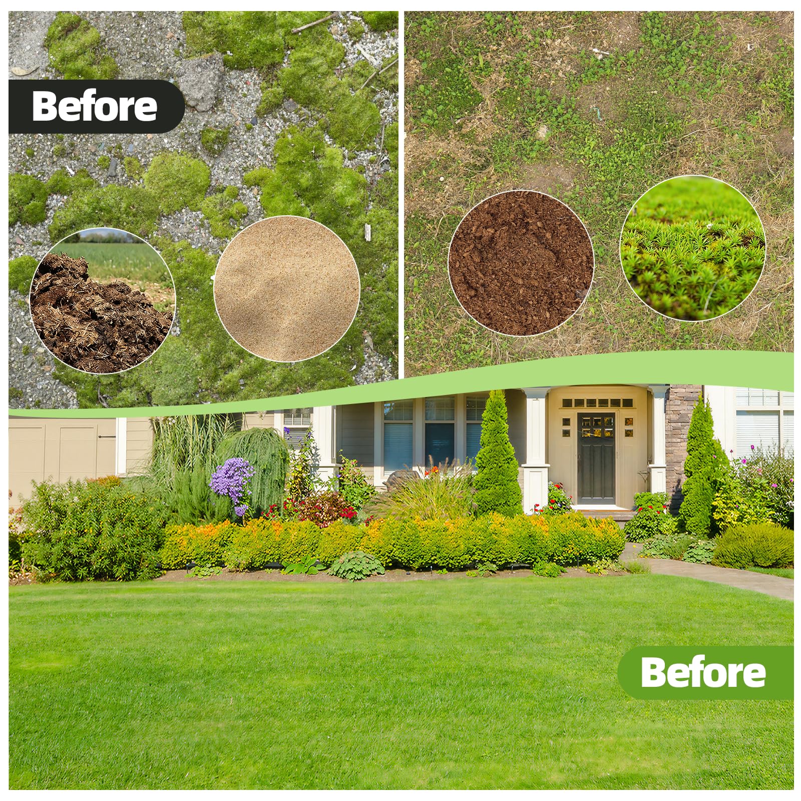 GARDTECH Rasenrakel 75x25 cm | Nivellierrechen aus Edelstahl mit Anti-Kipp-Design | 195 cm Verstellbarer Stiel für Rasen, Erde, Sand, Topdressing | Rasenrechen für Garten, Golfplatz
