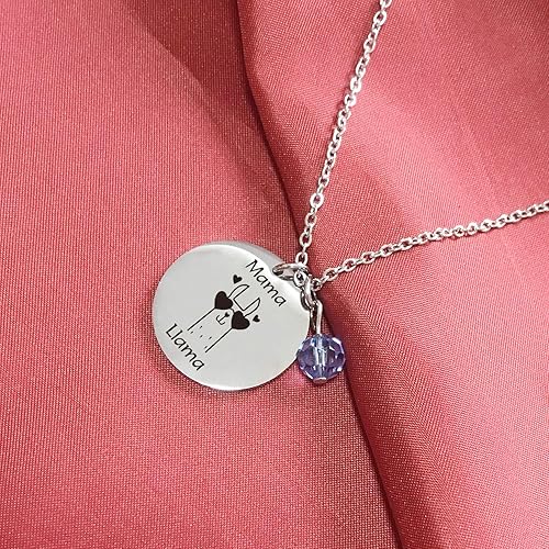 Miniatura 6 de De&ai Mama Llama - Collar con colgante de mamá y llama para mamás grandes y mujeres, regalo de cumpleaños