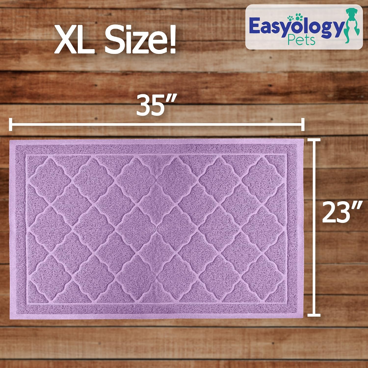 Premium Large Cat Litter Mat 35" x 23", Traps Messes, Easy Clean, Durable, Litter Box Mat with Scatter Control - Soft on Kitty Paws