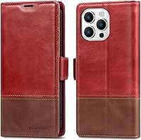 Vista 21 de KEZiHOME Funda tipo cartera compatible con iPhone 15 Pro Max, de piel auténtica [bloqueo RFID], ranura para tarjetas, soporte magnético, funda