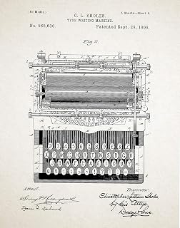 WallBuddy Vintage Typewriter - Póster portátil para escribir (50 cm x 70 cm), diseño de escritor, color marfil
