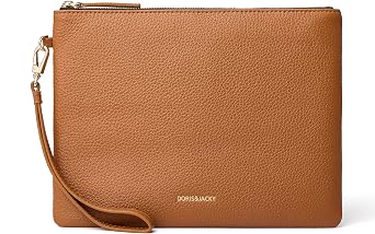 DORIS&JACKY Women Leather Clutch Purse and Phone Wallet with Wristlet Strap