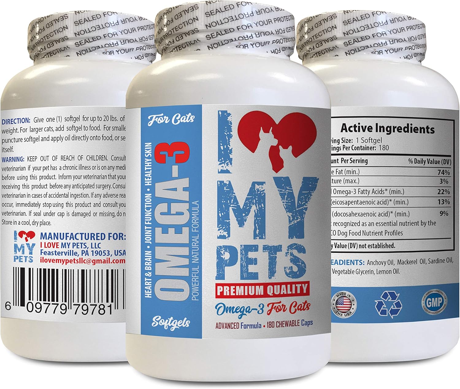 I LOVE MY PETS LLC cat Fish Oil Chews Omega 3 Fatty ACIDS for Cats Best Health