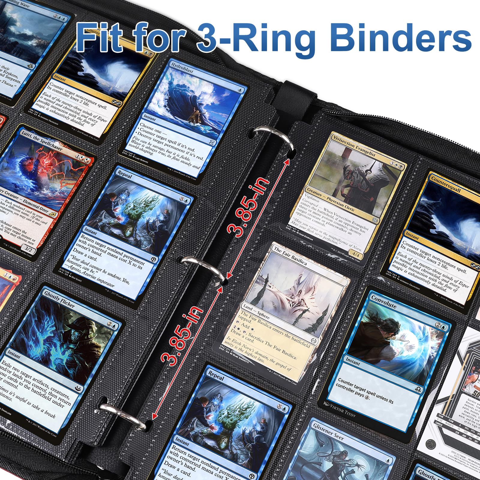 Amazon.com: 50 Pack 9 Pocket Page Protector,900 Pockets Black Trading Card  Sleeves Pages Baseball for 3 Ring Binder, Sheets Standard Size Cards, Sport  Game Business Cards : Toys & Games