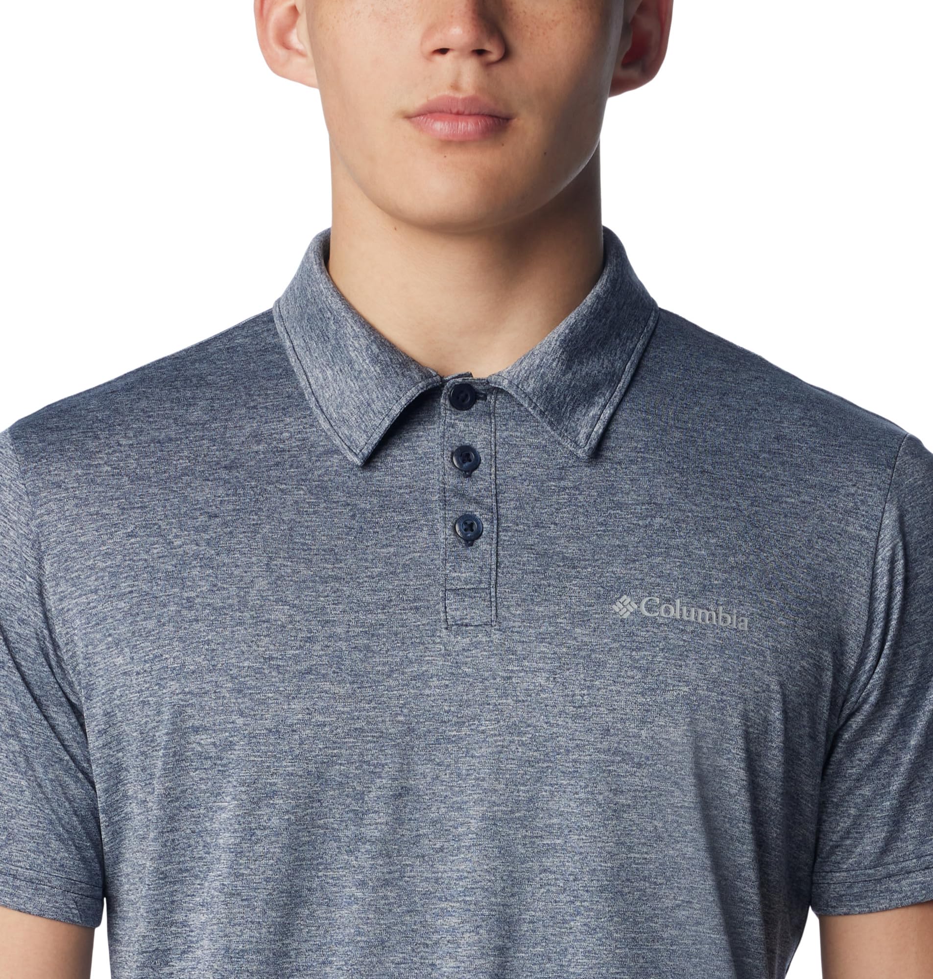 Columbia Męska koszulka polo turystyczna Kolegiata Navy Heather M