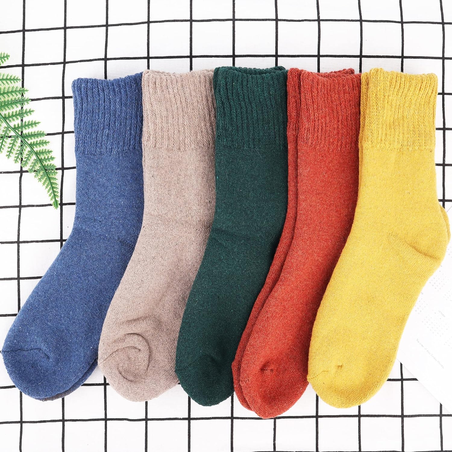 Jeasona Wool Hiking Socks for Women Warm Winter Thermal Thick Socks for Cold Weather Cozy Gifts for Women Mom 5 Pairs - Image 2