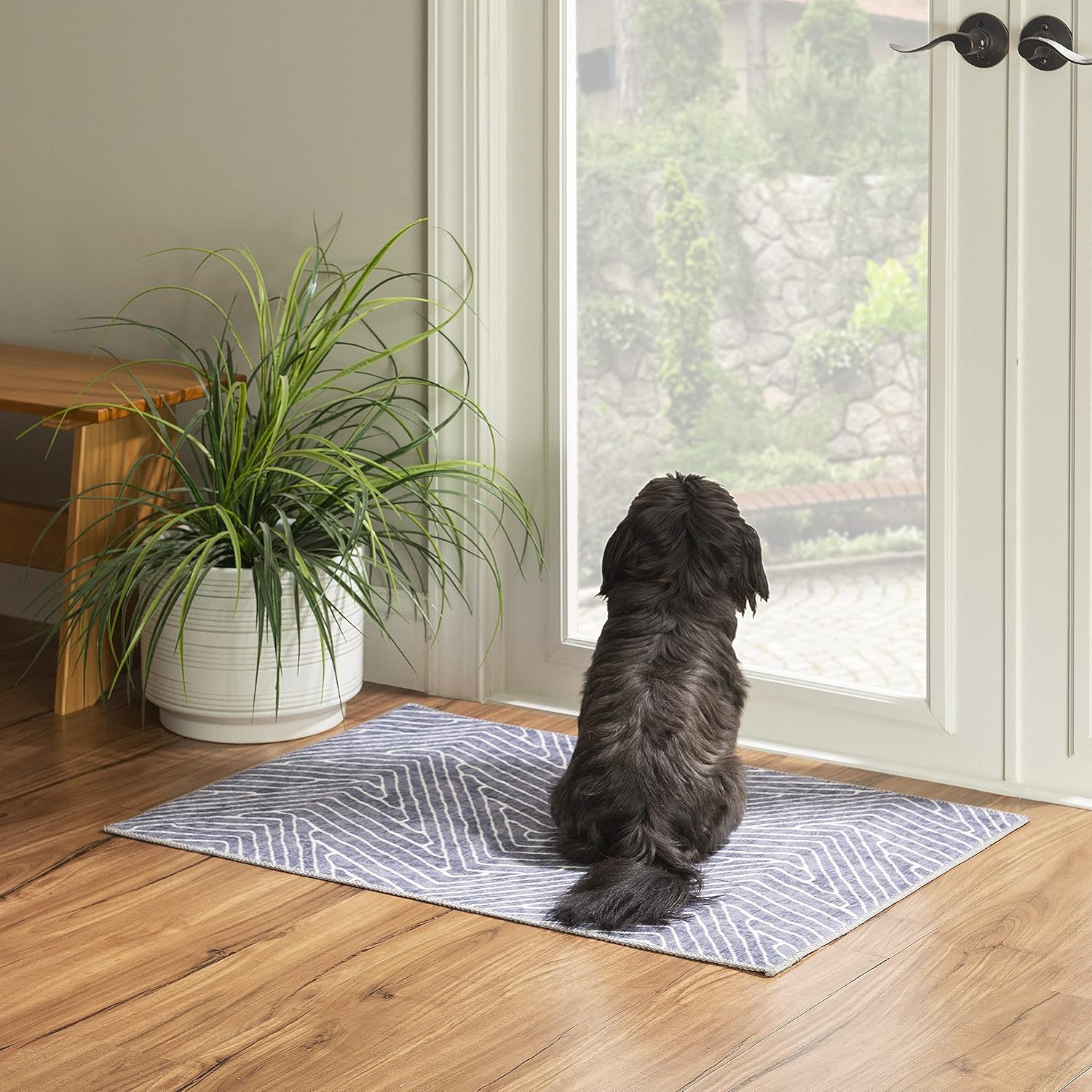 Linon Home Decor Products The Anywhere Washable Rug Varishna Grey & Ivory 2' X 3' Accent Rug