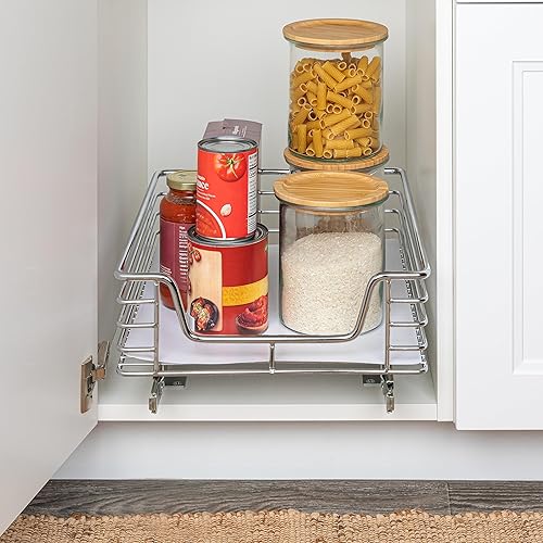 Vista 41 de Household Essentials Glidez - Organizador multiusos de acero cromado extraíble y deslizante para utensilios de cocina y utensilios para hornear