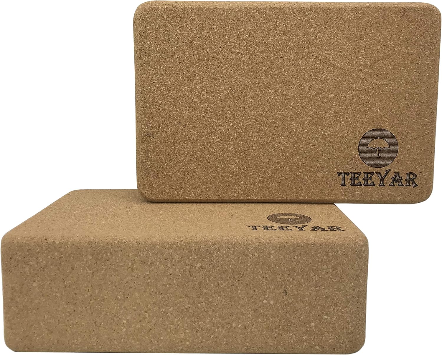 Cork Yoga Blocks(Yoga Brick) Teeyar Sturdy 100 Eco Spanish Natural