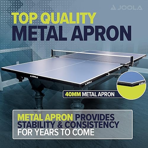 Miniatura 17 de JOOLA Parte superior de conversión de ping pong con juego de red para mesas de billar y billar – Regulación superior convierte billar en mesa de Azul