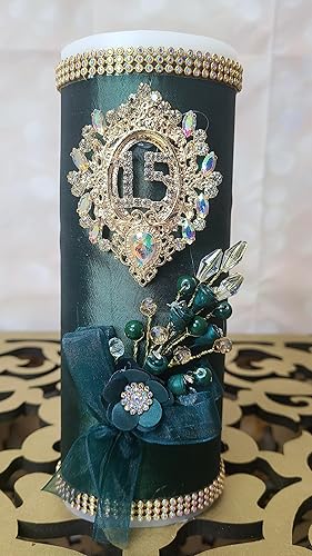Miniatura 6 de A&C Quinceañeras and More Mis 15 Candle Vela para Quinceanos Single Candle for Quinceanera Cirio para quinceanera (Sage Gold)