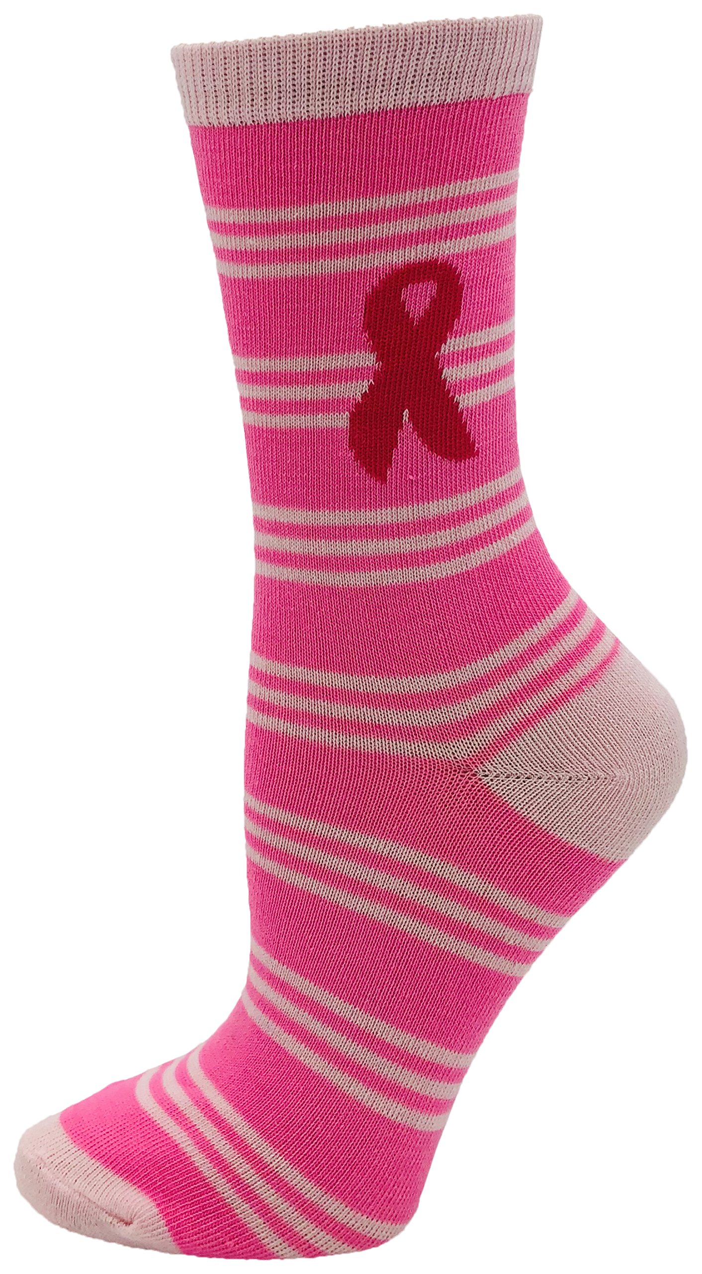 6 pares de calcetines deportivos suaves para mujer, con cinta rosa, paquete a granel