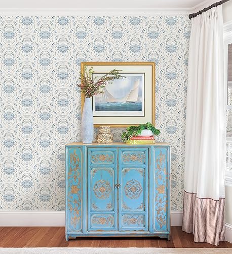 Miniatura 3 de NuWallpaper Papel tapiz autoadhesivo azul Shellby
