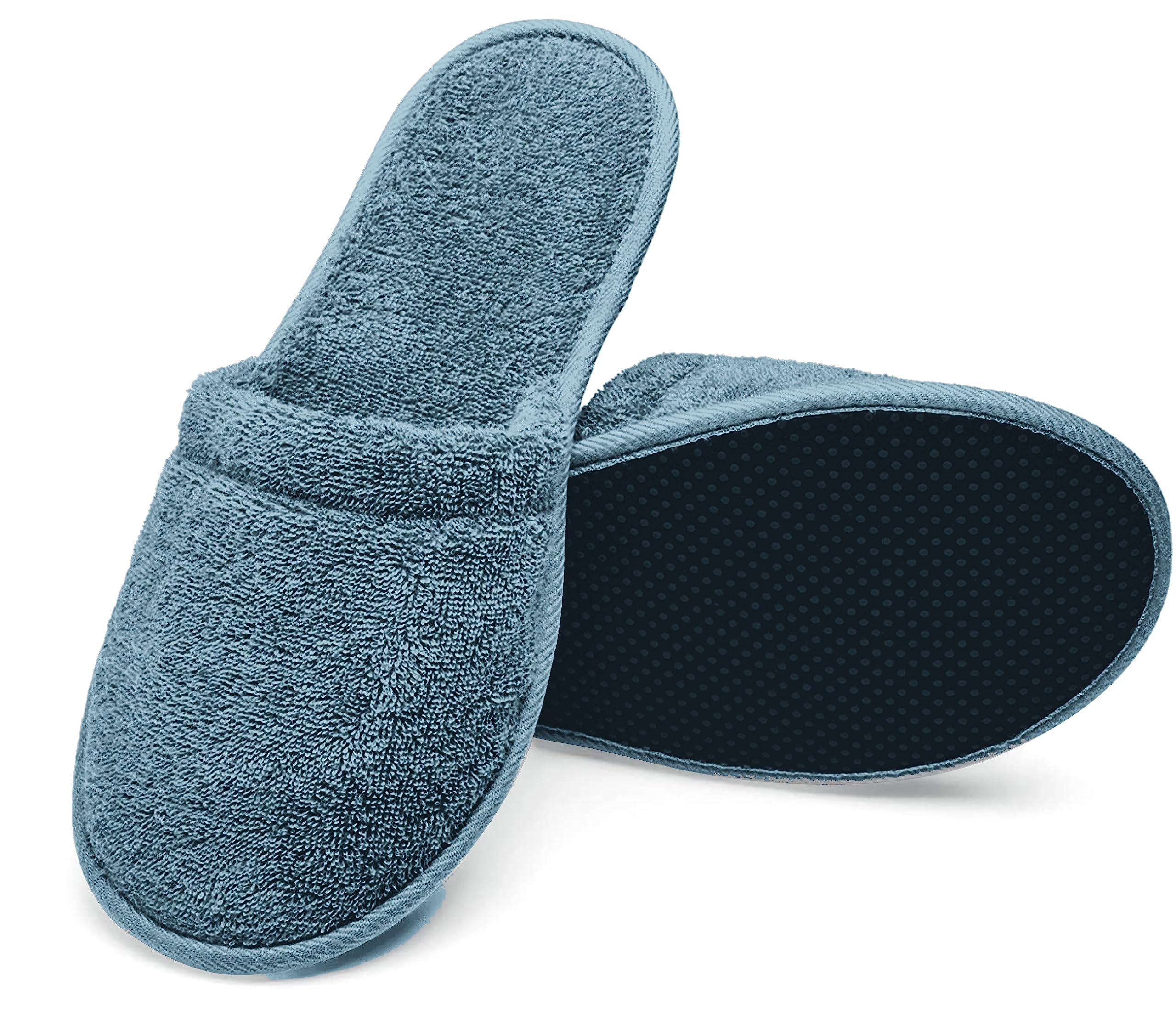 Arus Pantoufles Mules 1 Paire Chaussons de Bain Ultra-Légers – Éponge 100% Coton – Antidérapants, Respirants – Taille 38/42 ou 43/46 – Unisexe pour Hôtel, Spa, Piscine, Salle de Bain