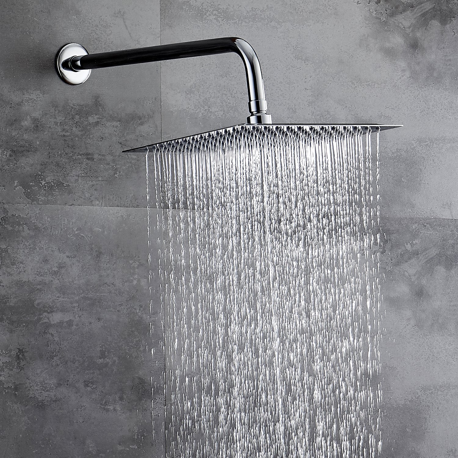 KUNGYO 304 Ducha de Lluvia Acero Inoxidable 8 Pulgadas Rectangular Rociador Superior Fino