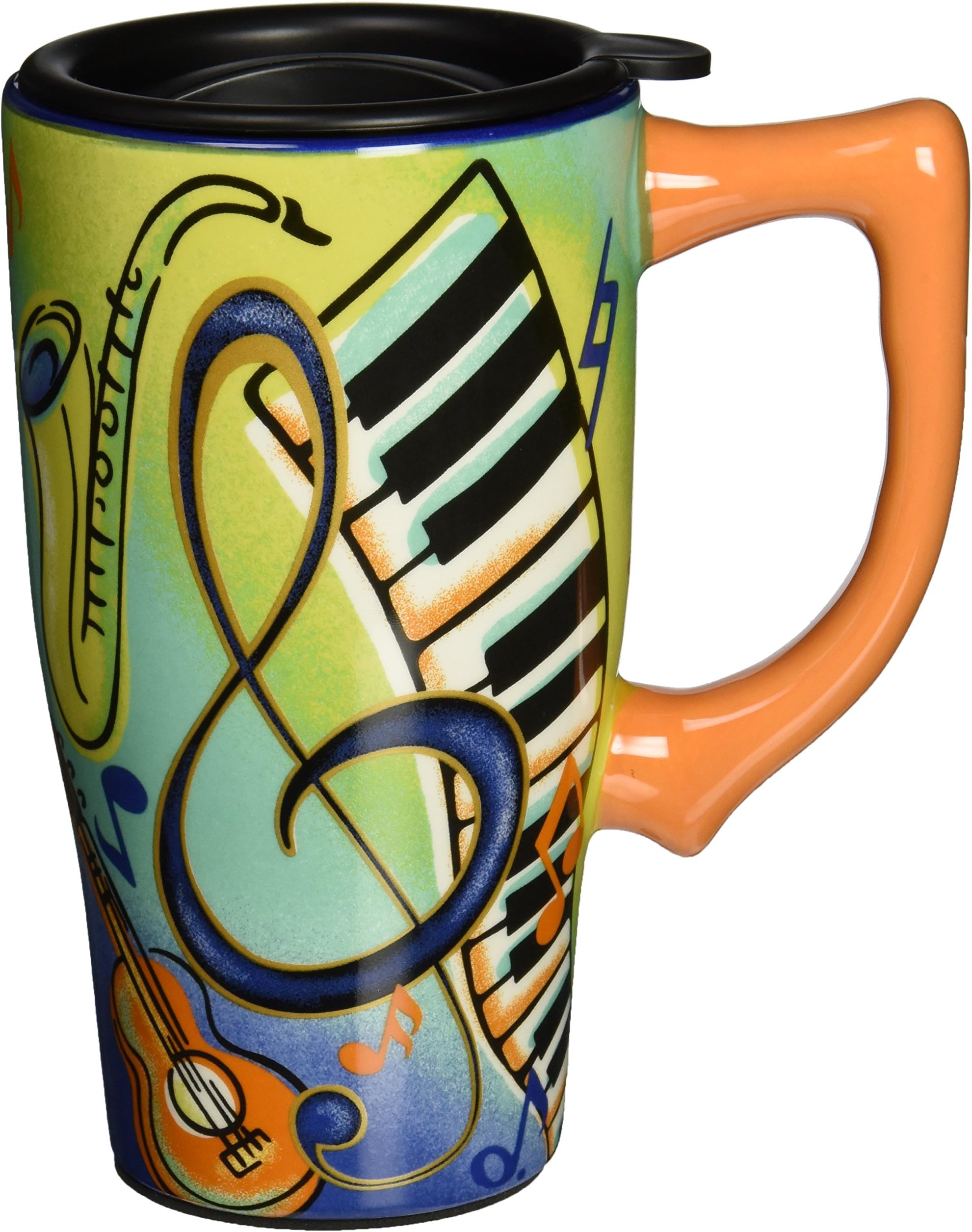 Amazon.com | Spoontiques - Ceramic Travel Mugs - Music Cup - Hot or ...