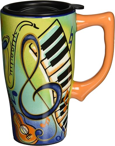Spoontiques MUSIC TRAVEL MUG, 18 ounces