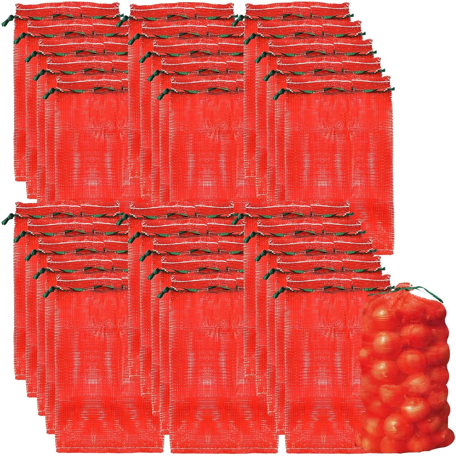 YEXEXINM 30 Pack Extra Large Mesh Storage Produce Bags, Reusable Vegetable Storage Bags with 20 lbs Capacity, Ideal for Onion, Potato, Garlic, Fruits, Seafood 14' x 22'