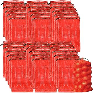 30 Pack Extra Large Mesh Storage Produce Bags, Reusable Vegetable Storage Bags with 20 lbs Capacity, Ideal for Onion, Potato, Garlic, Fruits, Seafood 14' x 22'