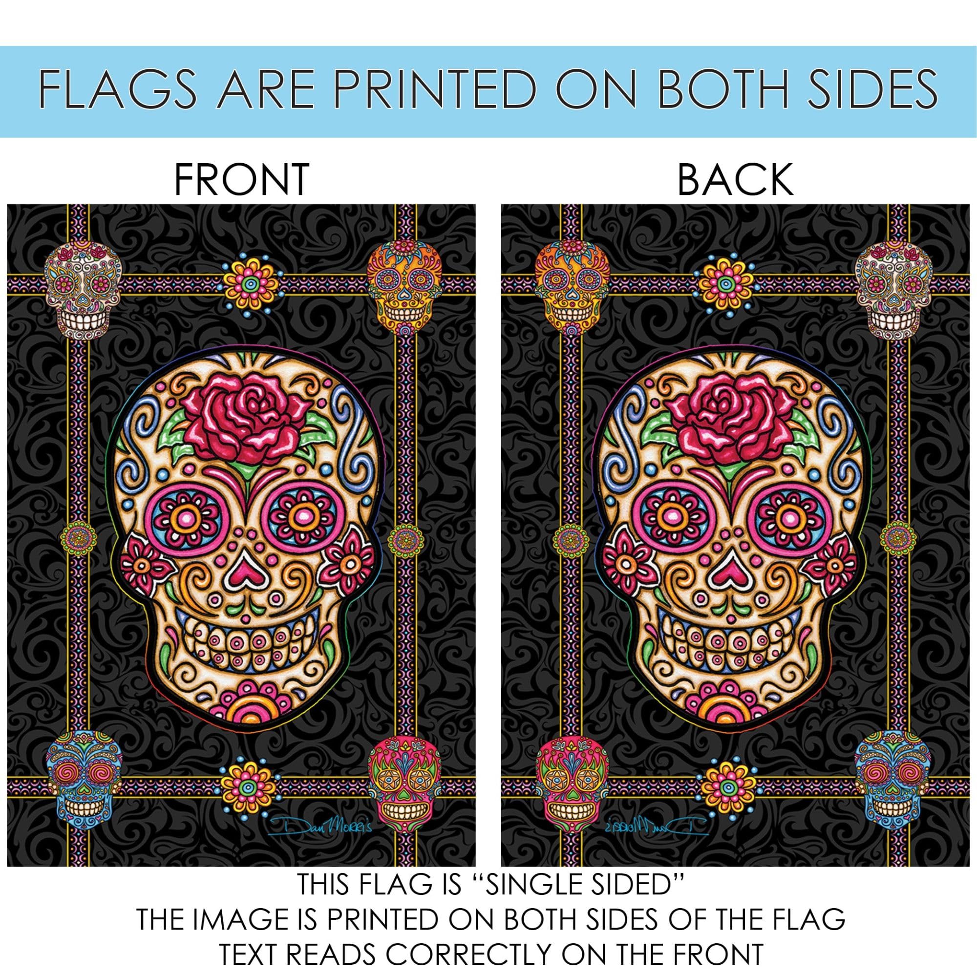 Toland Home Garden Sugar Skulls Halloween Gartenflagge – Doppelseitig, 71x102 Cm, Outdoor-Deko