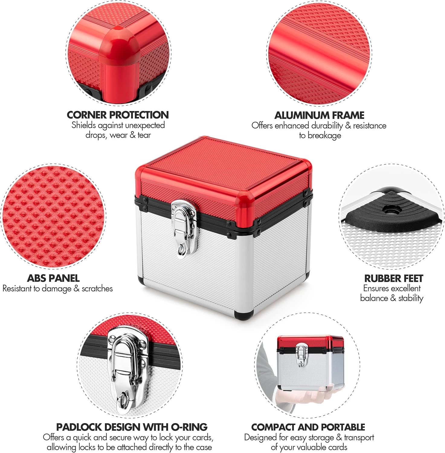 FunGuys Toploader Storage Box, Sports Card Storage Case, Top Loader Storage Boxes, Trading Card Case Holds 60+, One Touch Holder