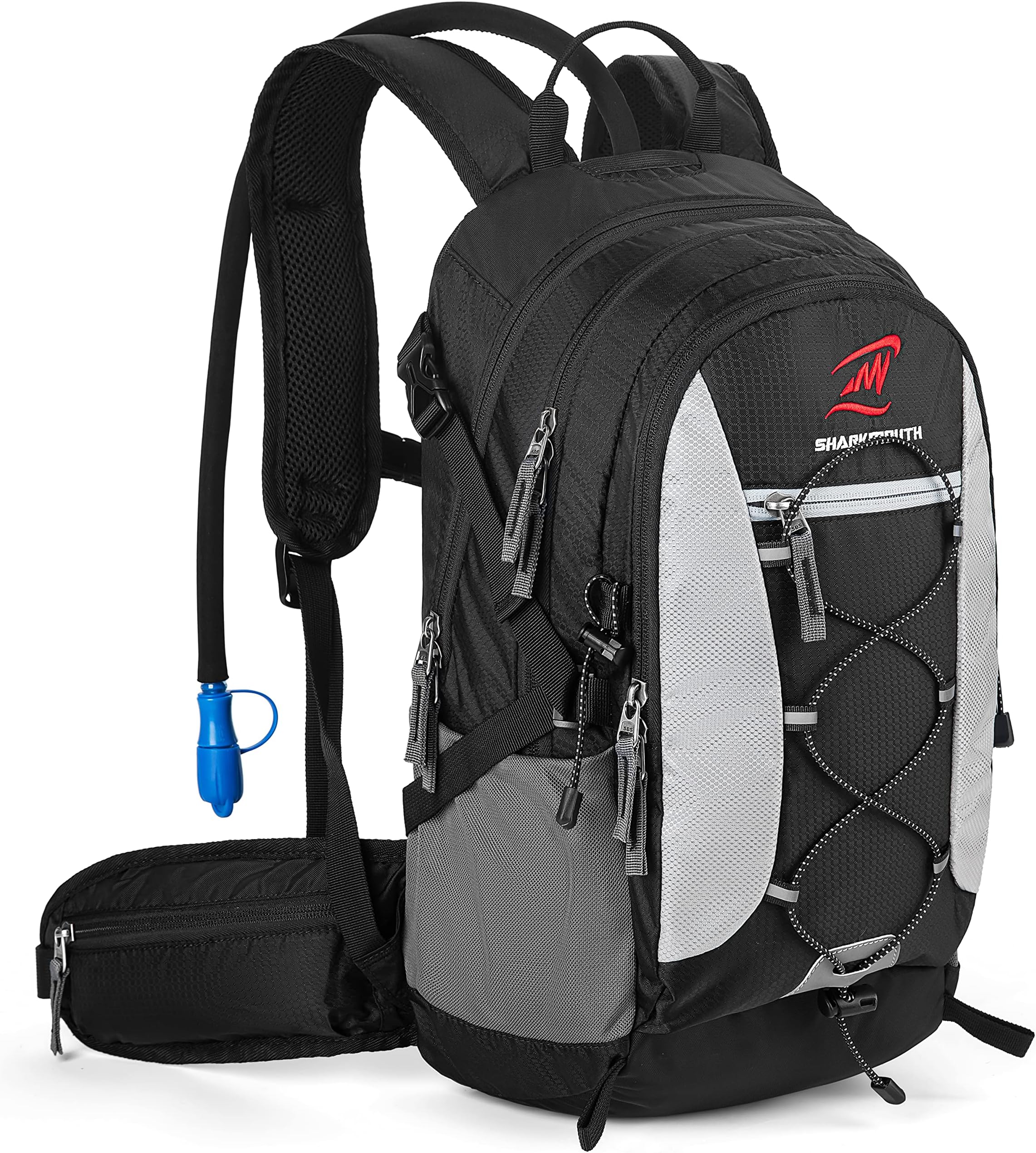 SHARKMOUTH Hydration Pack Backpack - Insulated Daypack with 2.5L Water Bladder for Hiking, Running, Camping, Cycling - Lightweight Backpack for Men Women