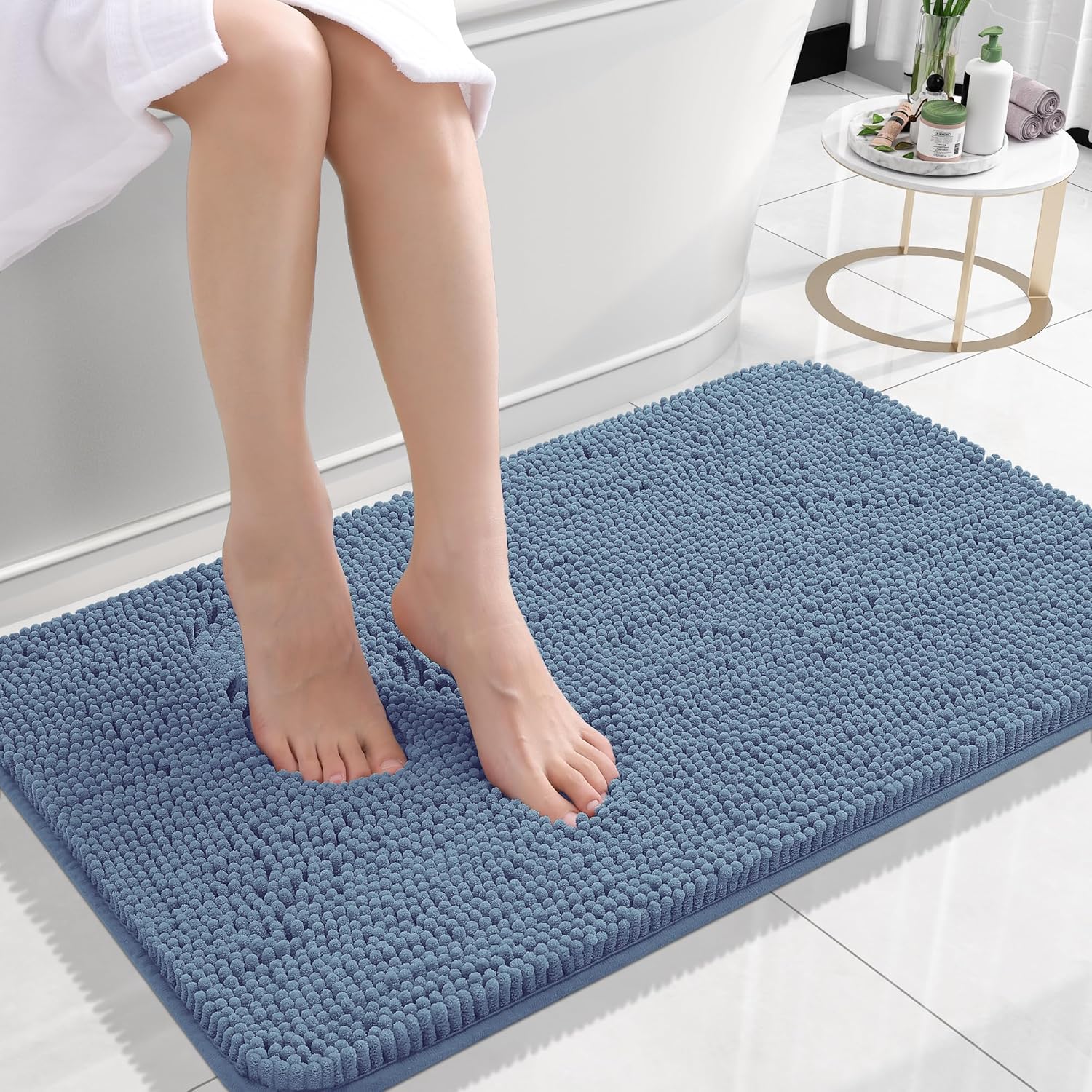OLANLY Bathroom Rugs (24x16 Airy Blue) Thumbnail