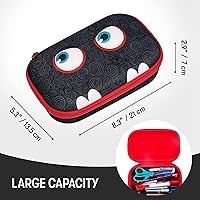 Vista 2 de ZIPIT Wildlings - Estuche para lápices para niños, estuche de gran capacidad y lindo para la escuela, caja organizadora de papelería, negro