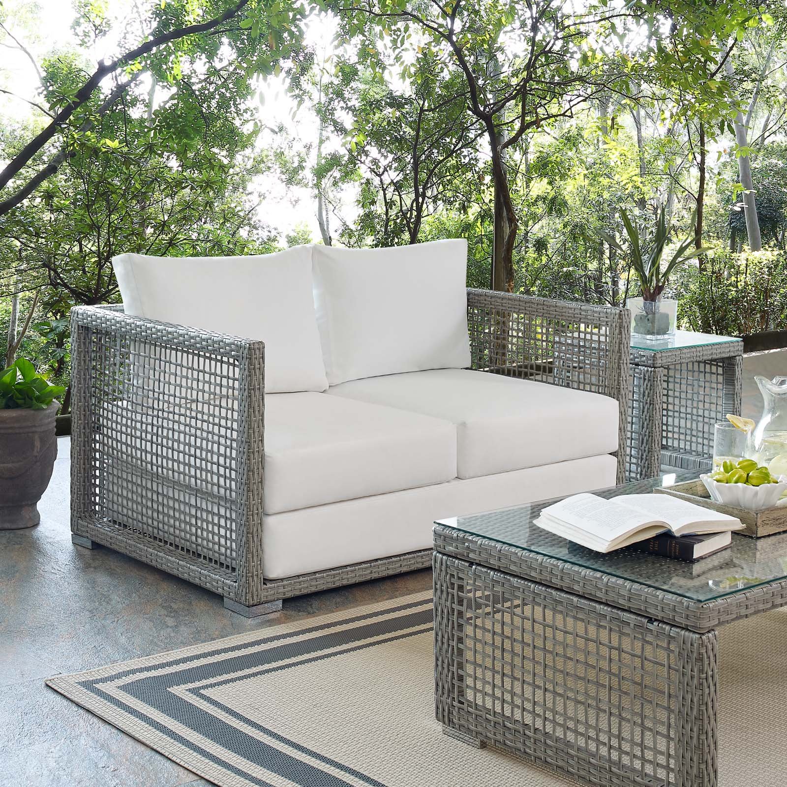 Amazon.com : Modway EEI-2924 Aura Wicker Rattan Outdoor Patio 52