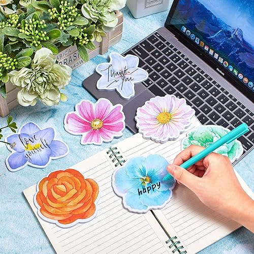 Miniatura 4 de 8 paquetes de notas adhesivas de acuarela con postes de flores autoadhesivas de 32 x 32 pulgadas blocs de notas de papel autoadhesivos para