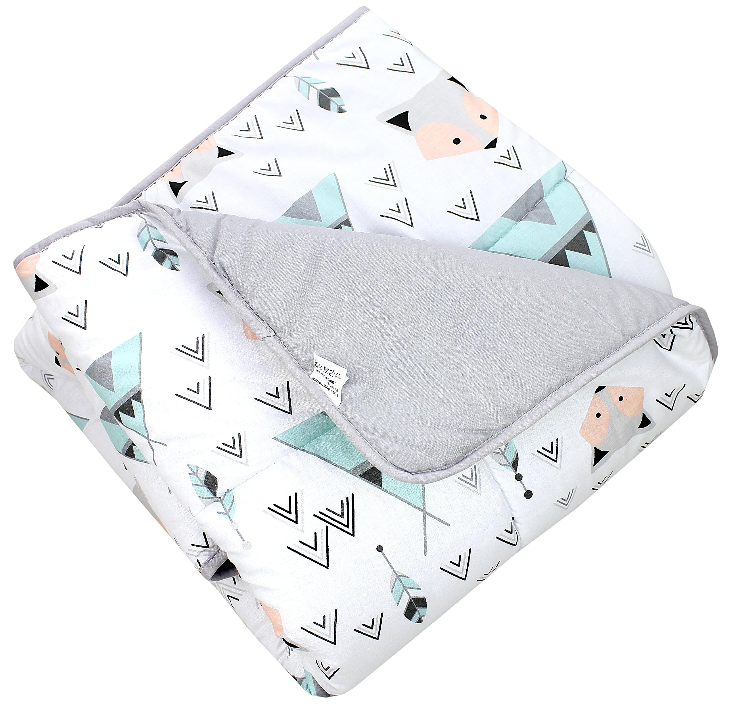 TupTam Baby Play Mat Manta para Niños Pequeños 120 x 120 cm Manta de Juego Grande para Niños Acolchada XXL, Zoo Verde — view 9