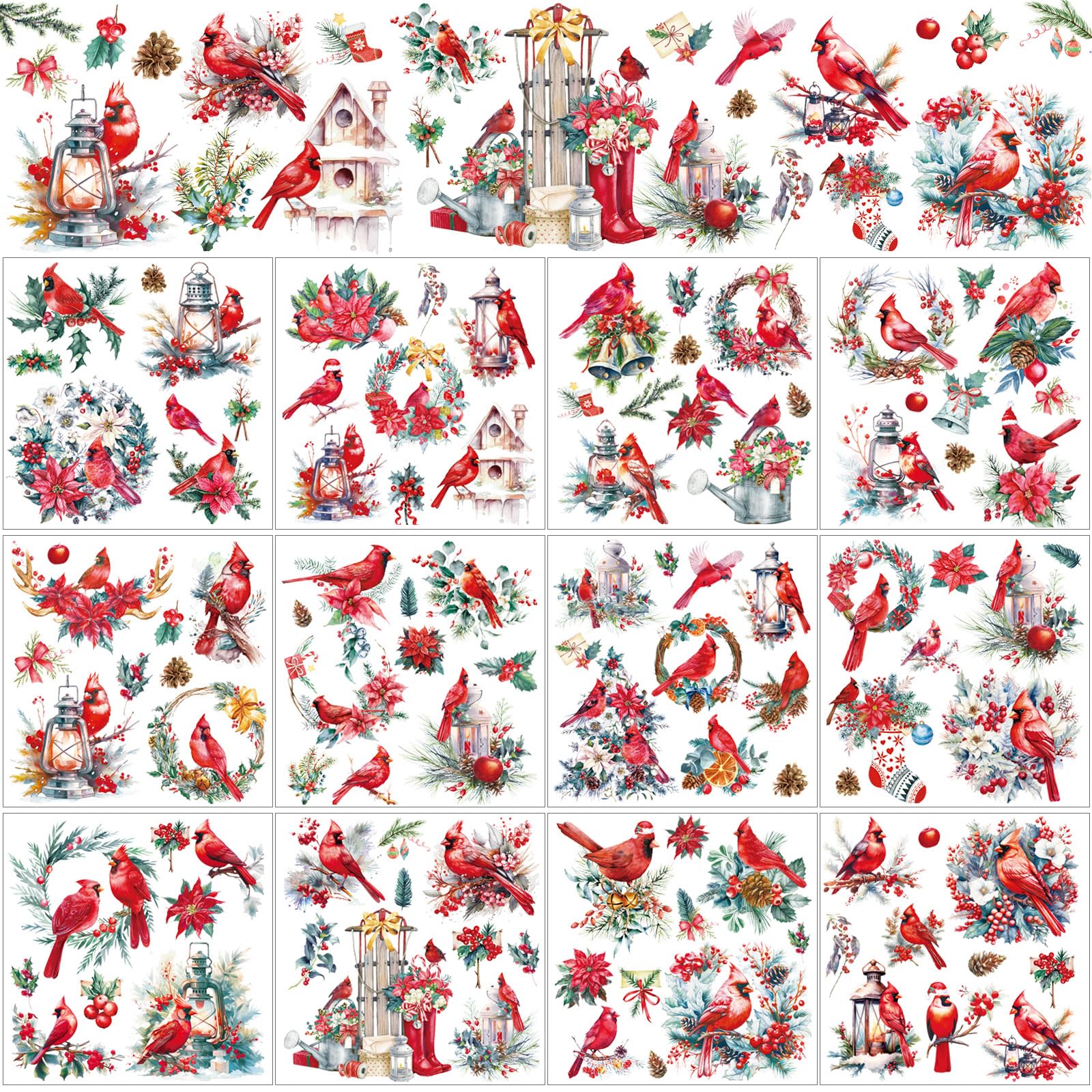 BBTO 12 Sheets Christmas Rub on Transfers for Crafts