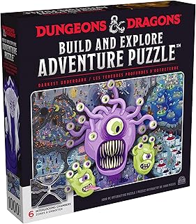 SPIN MASTER GAMES Dungeons & Dragons, Build and Explore Adventure Puzzle, DND Adult Puzzles, Dungeons and Dragons 1000 Piece Puzzles for Adults and Kids Ages 12+
