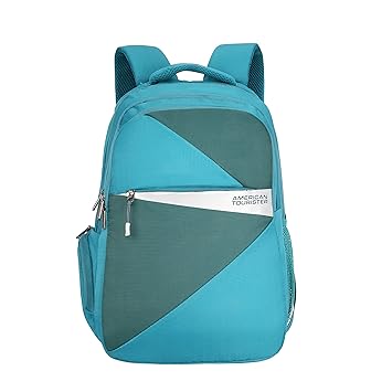American Tourister Spin | 28L Backpack | 17" Laptop Bag | 3.5 Compartments | College & Office Backpack for Men and Women | Teal | 1 Year Global Warranty