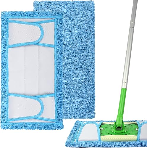 Almohadillas reutilizables para trapeador Swiffer Sweeper, almohadilla de repuesto de microfibra de 12.5 pulgadas, lavable para limpieza de suelos