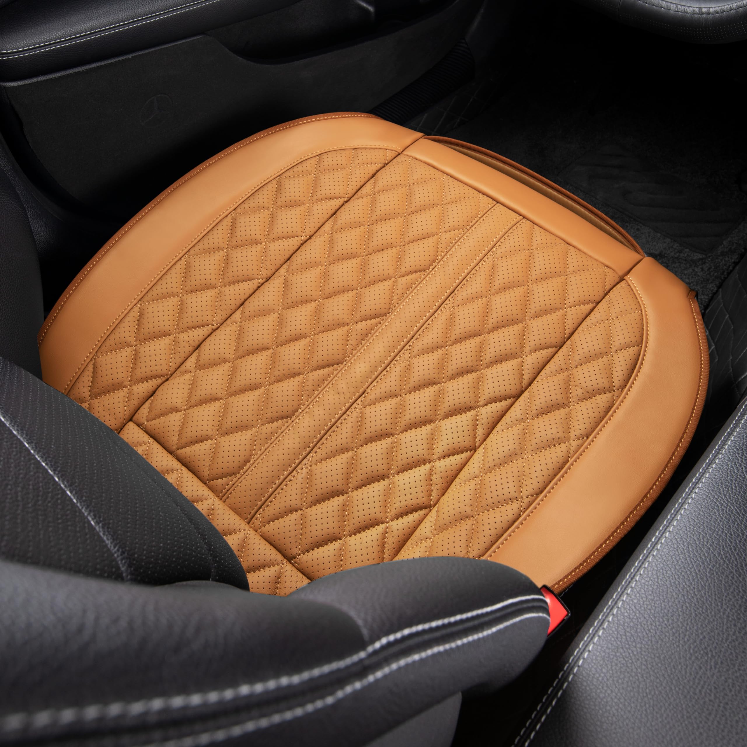 Coprisedile Anteriore Auto In Pelle PU Grigio - Antiscivolo, Avvolgente, Con Tasca Portaoggetti E Organizer Extra, Impermeabile, Universale