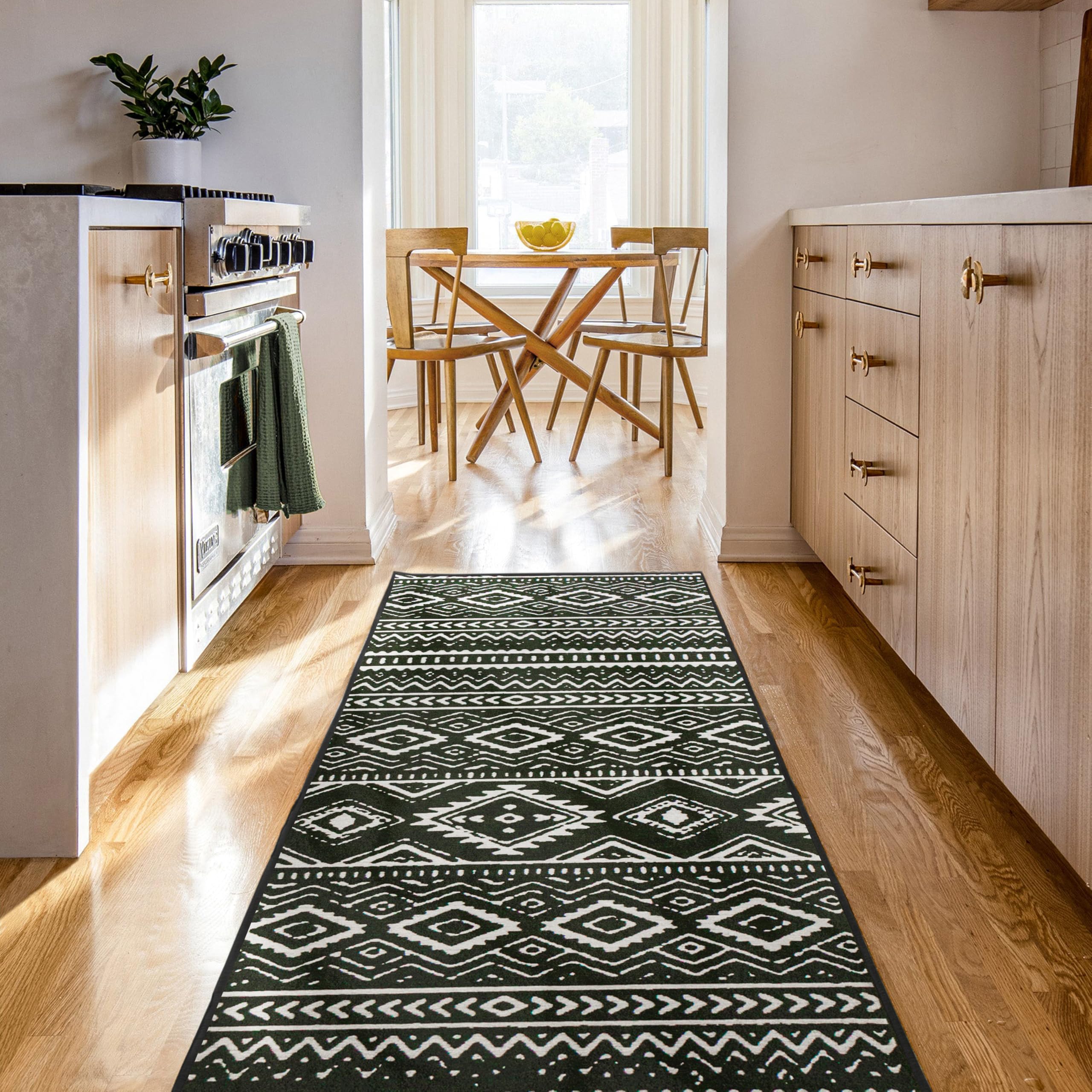 Tapis de couloir moderne Björn&Schiller noir 60x180 cm antidérapant