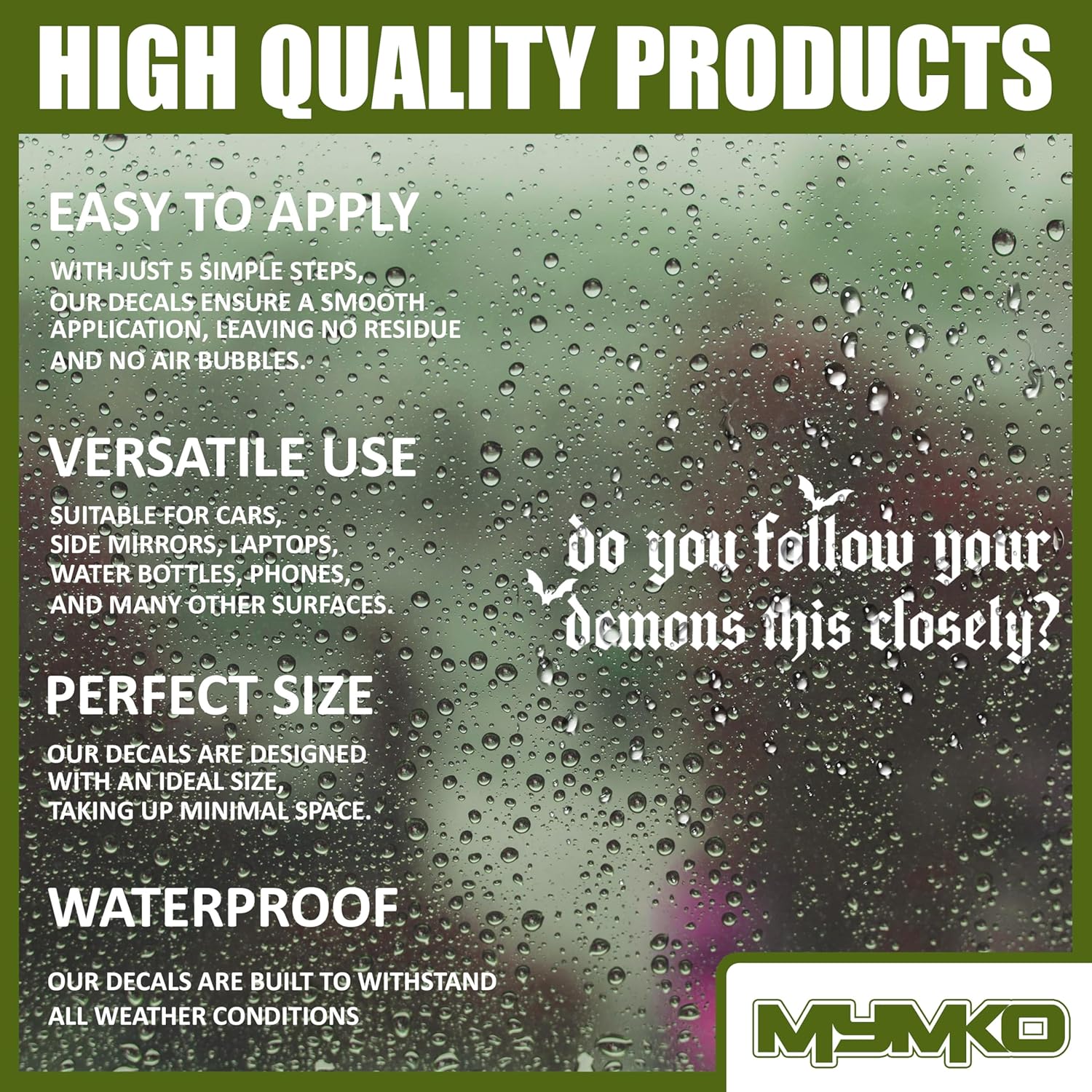 Do You Follow Your Demons This Closely Decal, Positive Car Window Decals, 6 Inches UV DTF Tranfer Car Stickers, Aesthetic Weatherproof Car Truck Window Bumper Sticker, Car Decals for Boy Girl - Image 3