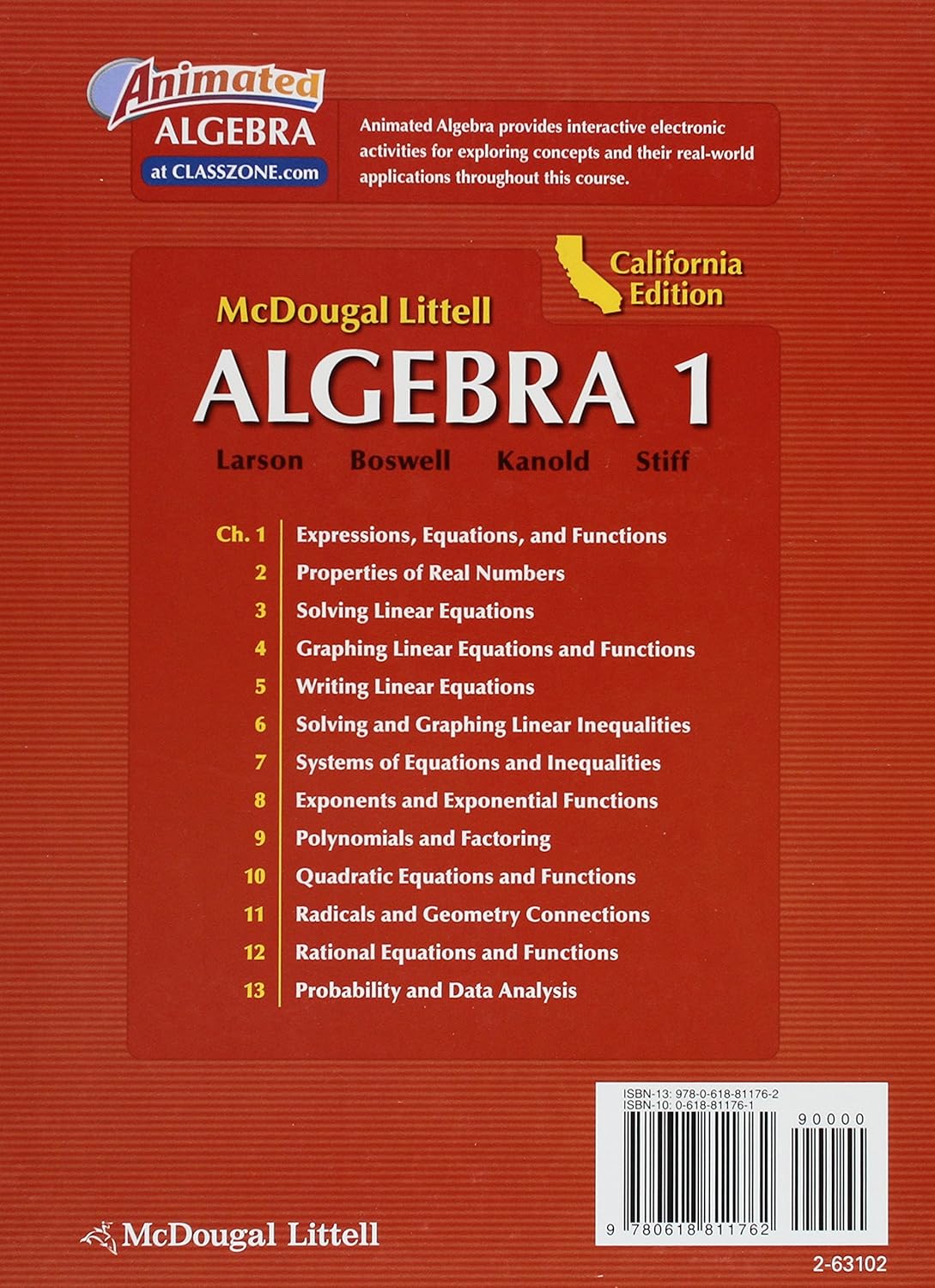 Algebra 1 - California Edition (Holt McDougal Larson Algebra 1)