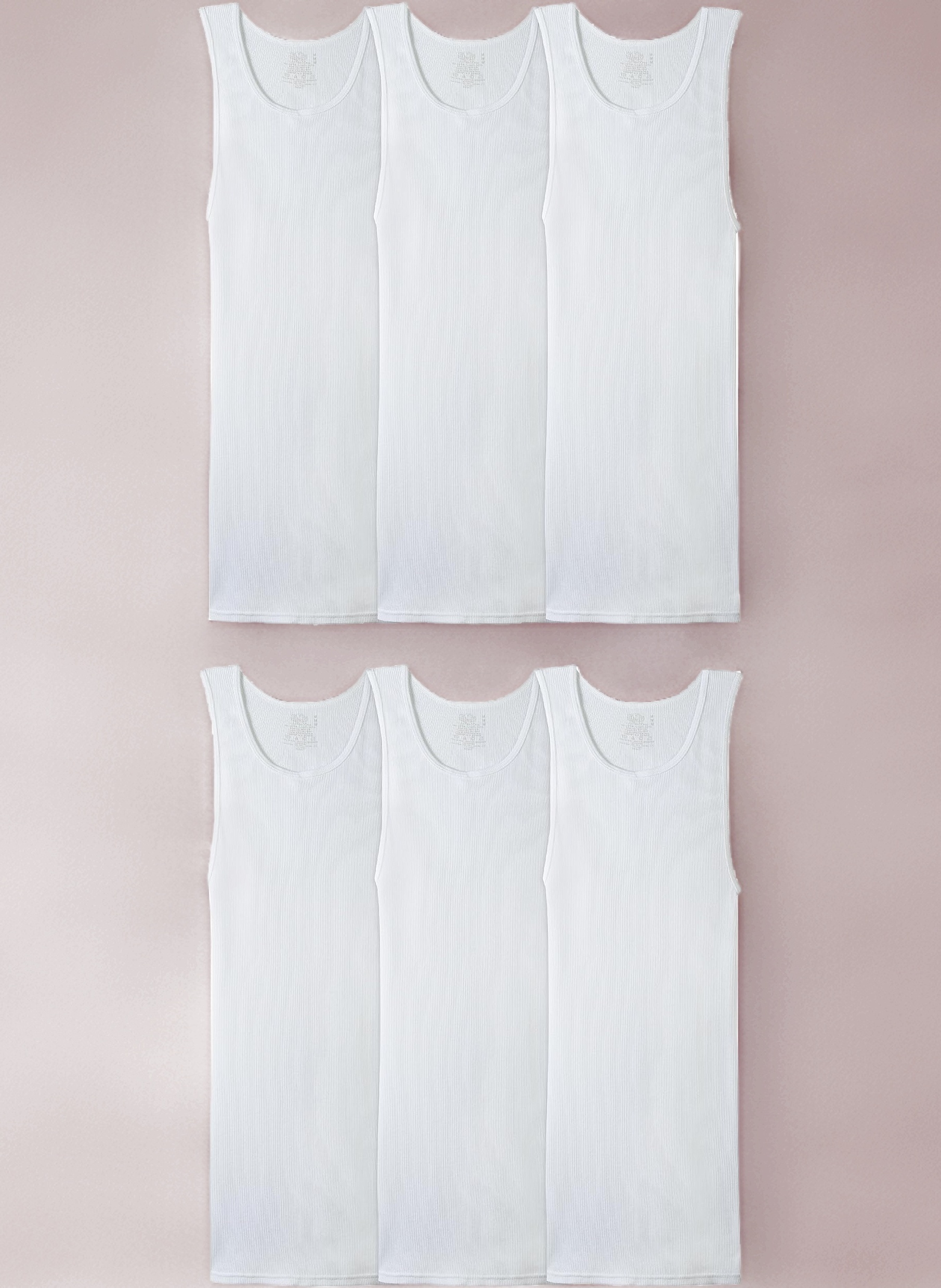 Fruit of the Loom Men's Sleeveless Tank A-Shirt, Tag Free & Moisture Wicking, Ribbed Stretch Fabric Undershirt (Pack of 8)