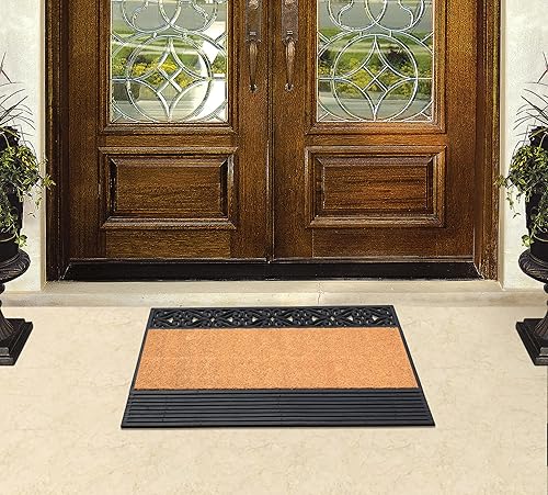 Miniatura 5 de A1HC - Tapete para puerta de fibra de coco natural y goma, 24 x 36 pulgadas, grueso, duradero, resistente, tapete de perfil delgado, fácil de