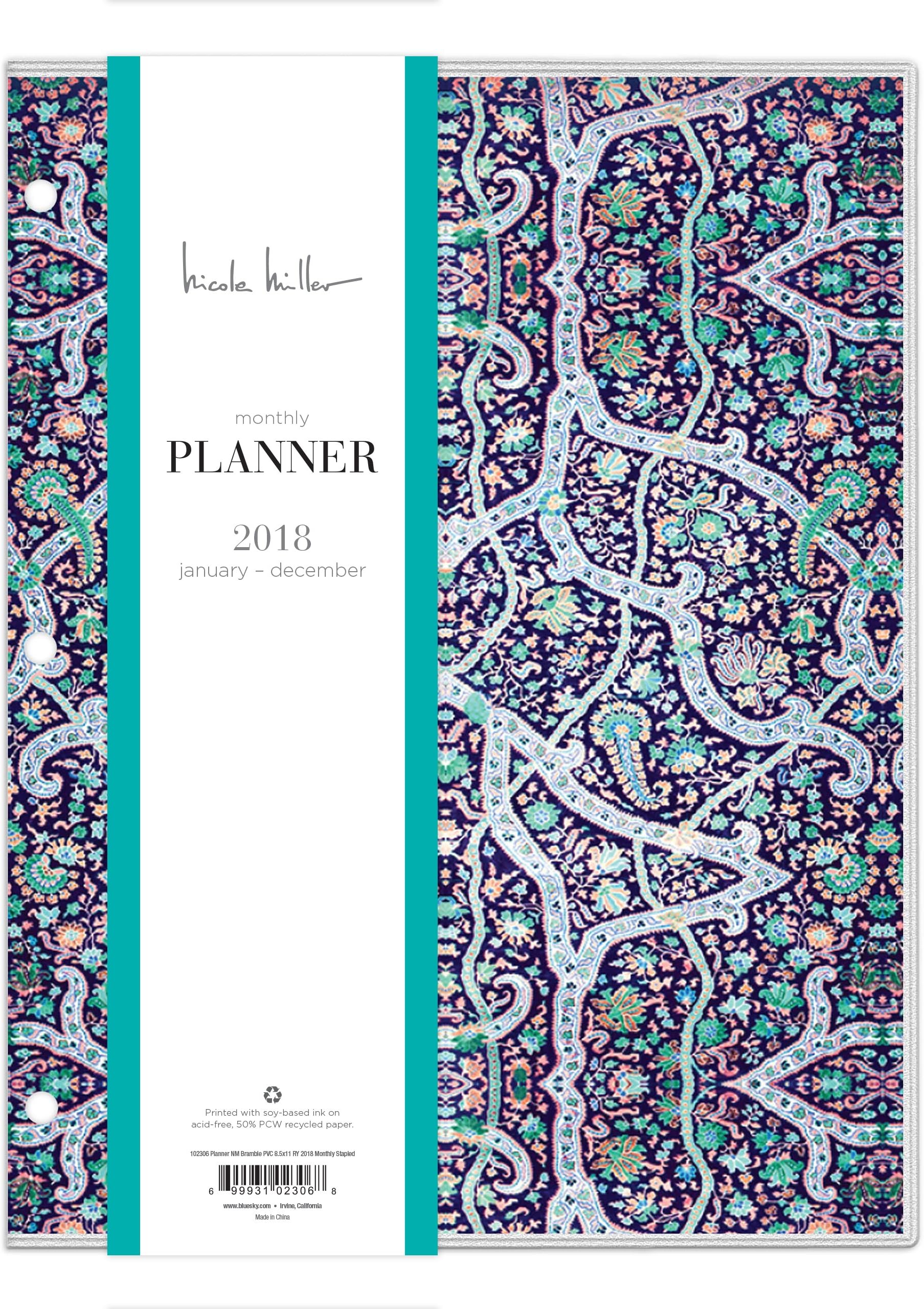 Nicole Miller for Blue Sky 2018 Monthly Planner, 8.5" x 11", Bramble