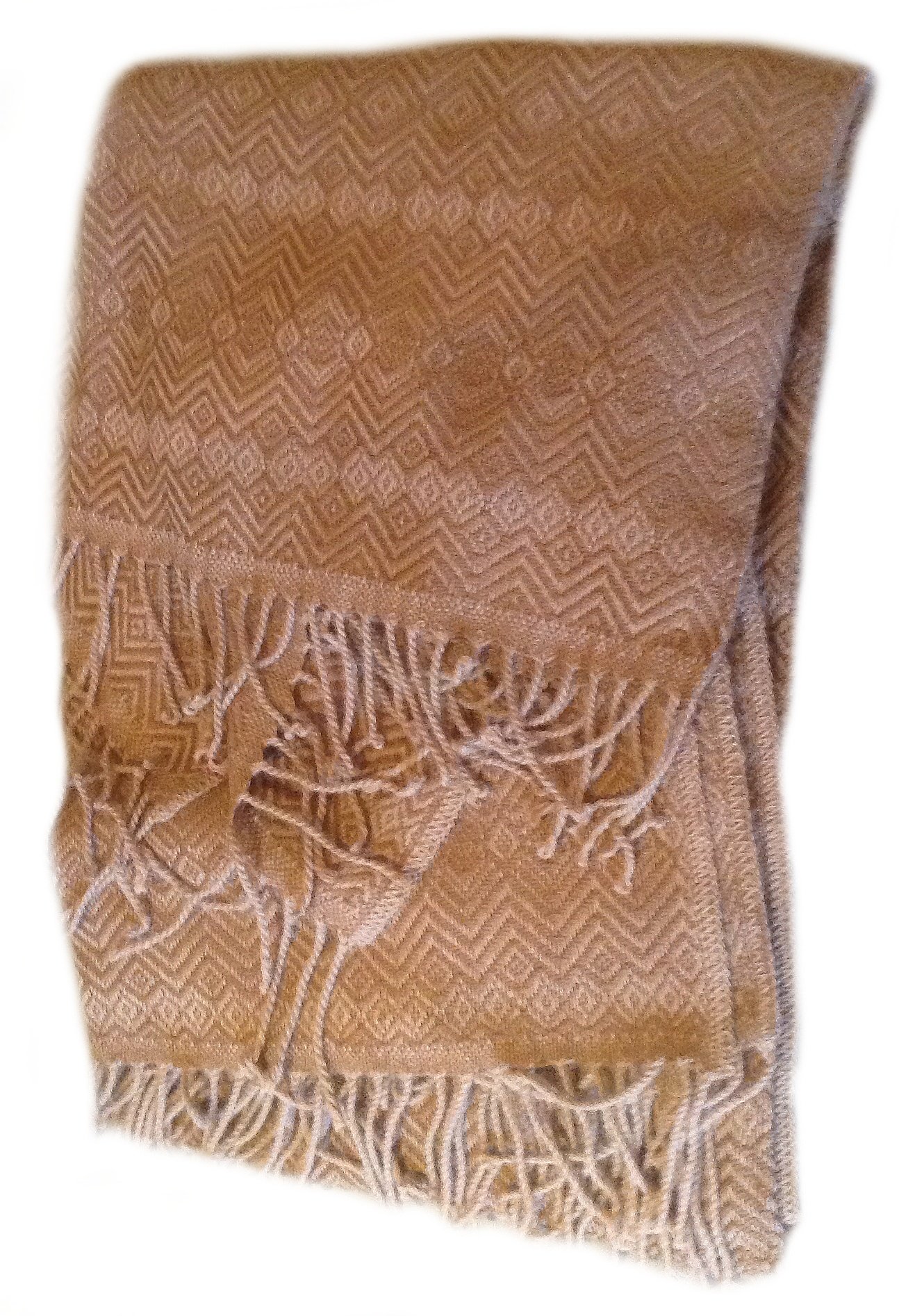 Couverture en laine d'alpaga marron plaid anti-froid 170x130