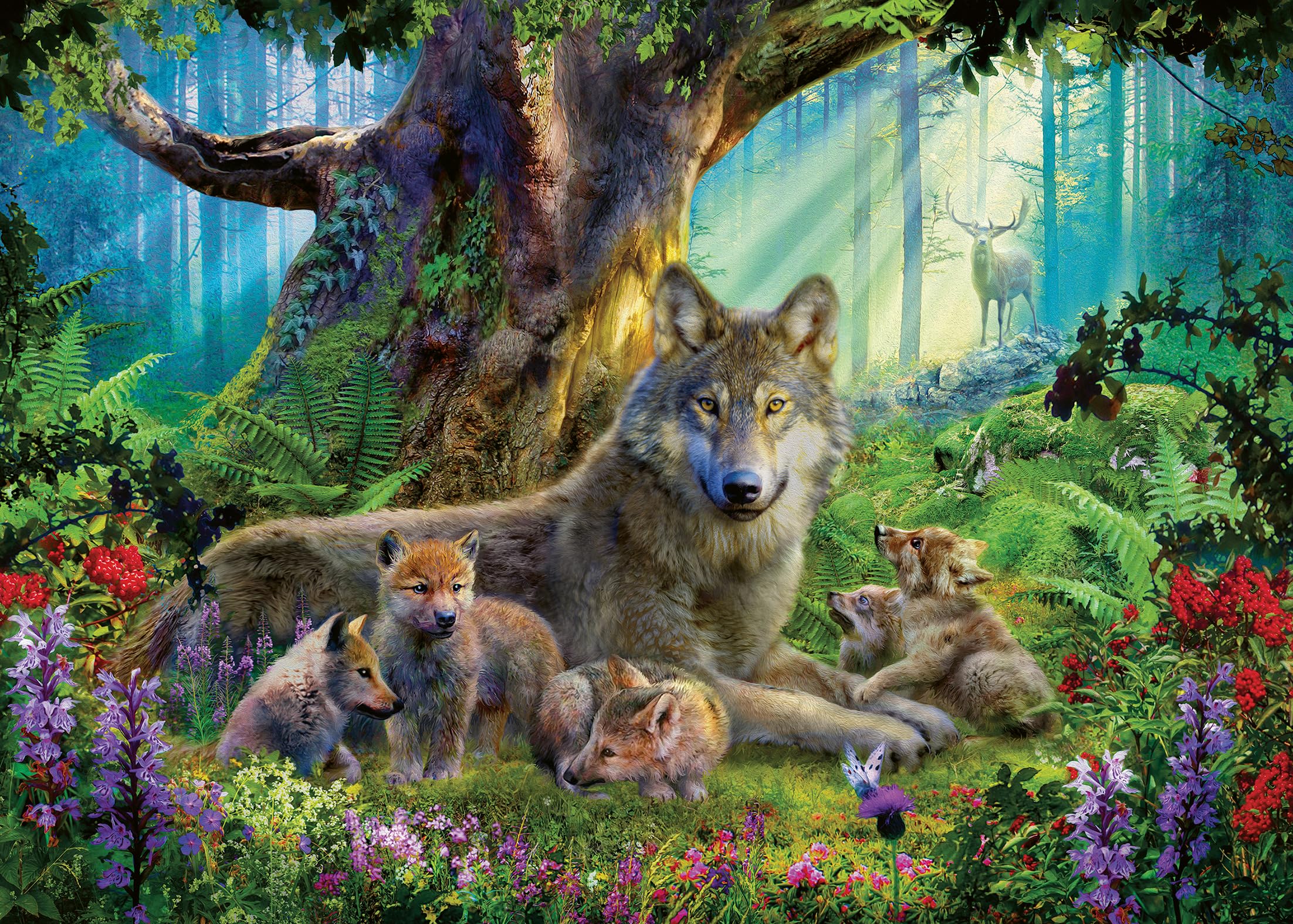 Ravensburger - Puzzle 1000 pièces - Loups dans la forêt
