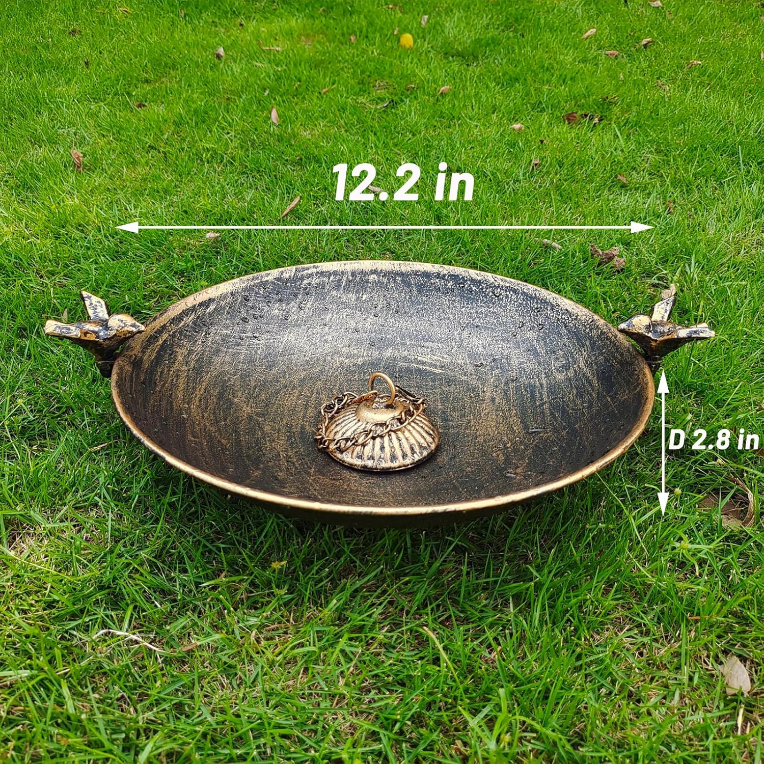 HOUYANG Diam 12.2 inchs Rain Chain Basin,Replacement for Standard Rain Chain Anchors,Outdoor Garden Yard Decor