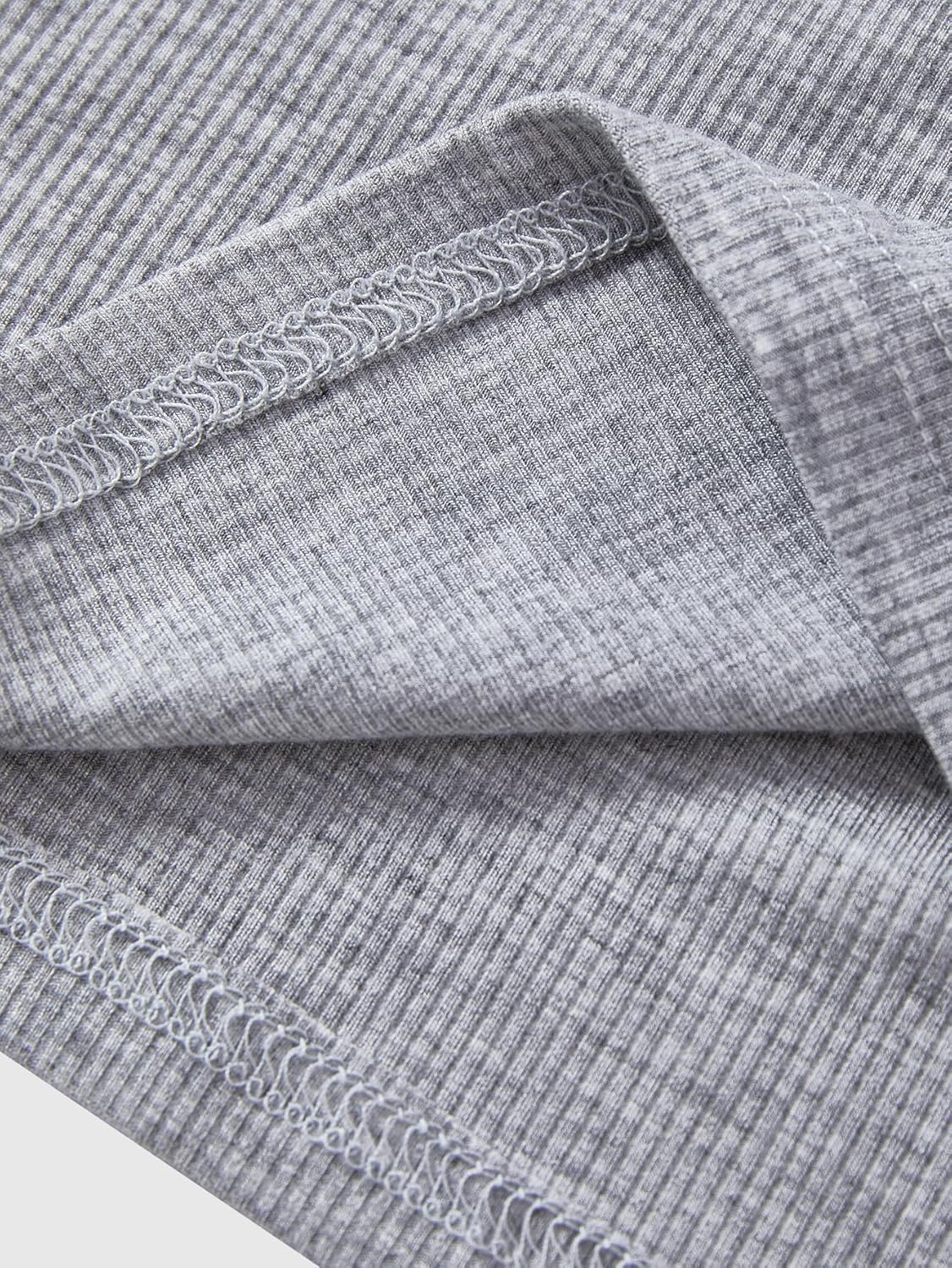 Women's Notch Neck Long Sleeve T Shirt Basic Ribbed Knit Dressy Casual Tops - Image 5