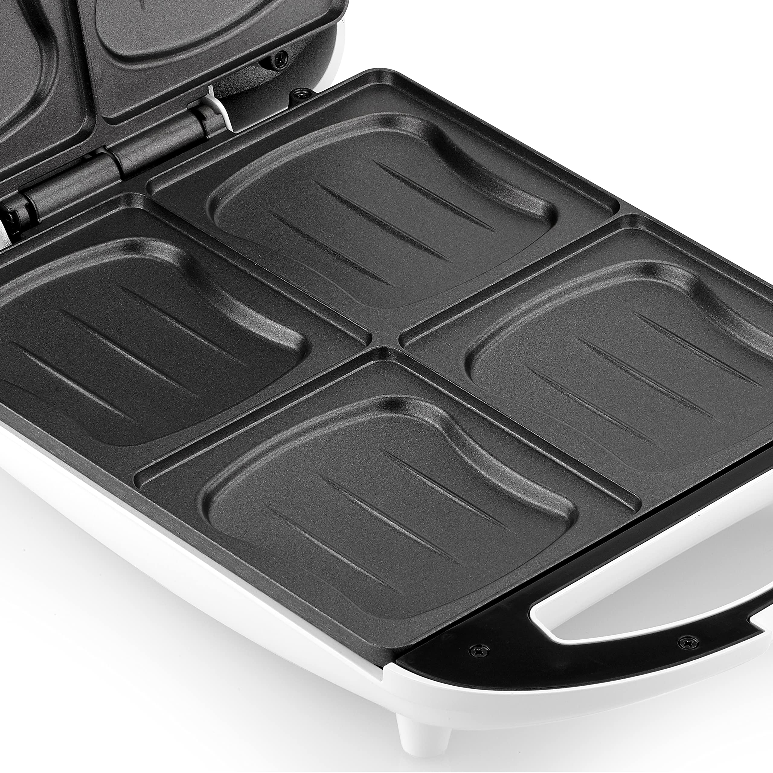 Tristar SA-3065 Sandwichera XL para 4 sándwiches, 1300 W, 26 x 24 cm, Negro/Blanco