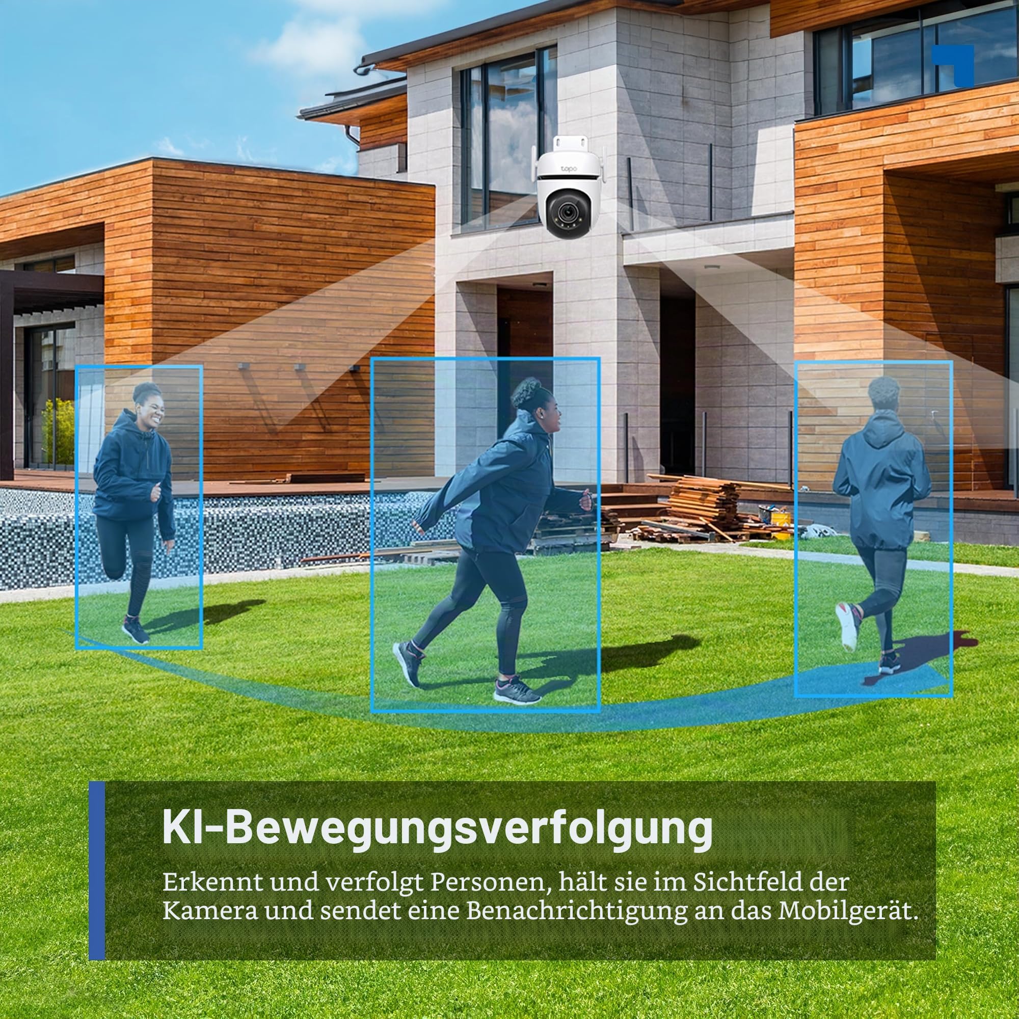 Tapo C52A 360° Überwachungskamera Außen, 2K 4MP, Starlight Farbe Nachtsicht, KI-Erkennung, Bewegungsverfolgung, WLAN oder Ethernet, microSD-Karte bis zu 512 GB (Packung mit 2)