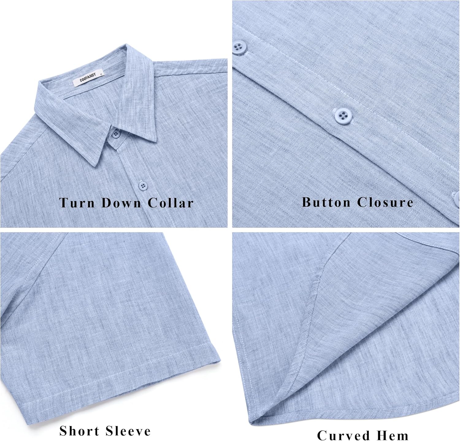 COOFANDY Men's Short Sleeve Button Down Shirt Casual Summer Beach Wedding Vacation Shirts - Image 6
